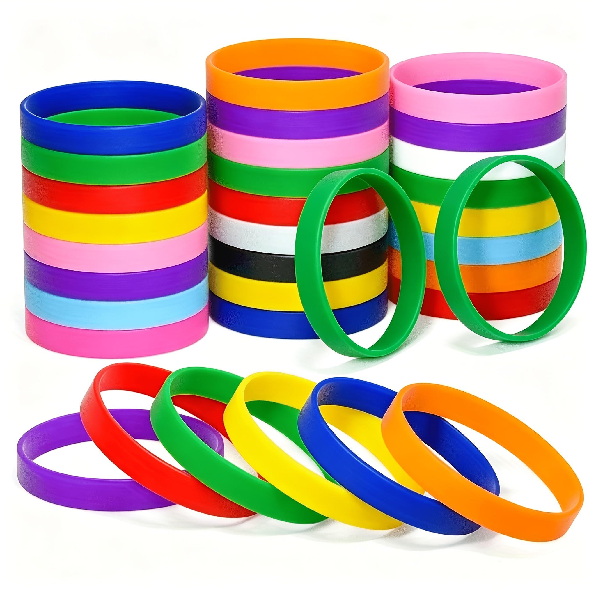 TEMU 25 Stück Silikon Armbänder - Lebendige und robuste Silikonarmbänder für Sportteams, Partys und Events, Stretch-Passform