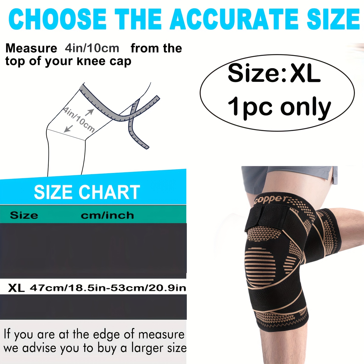 TEMU 1 stuks knie compressie sleeves voor mannen en vrouwen, comfortabele kniebrace met banden, elastische knie sleeve voor verschillende dagelijkse