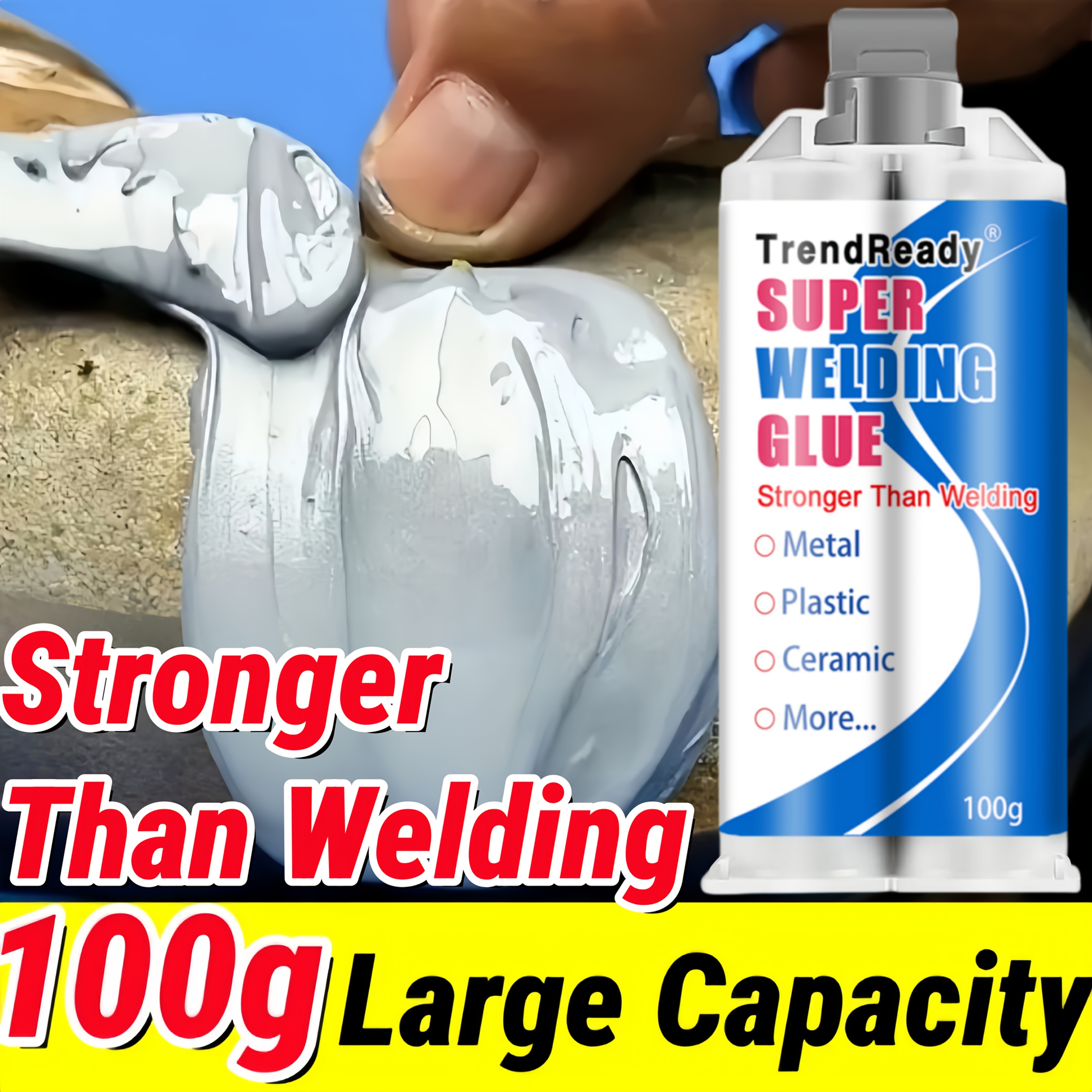 100g heavy duty casting   2 in 1 liquid welding   high strength     frosted paper thrust rod mixing stick oilproof metal   for metal metal casting   castor   super epoxies   ab     super   diy projects industrial bonding   strong bonding highstrength       welding     strong for all purpose waterproof   driveway sealer