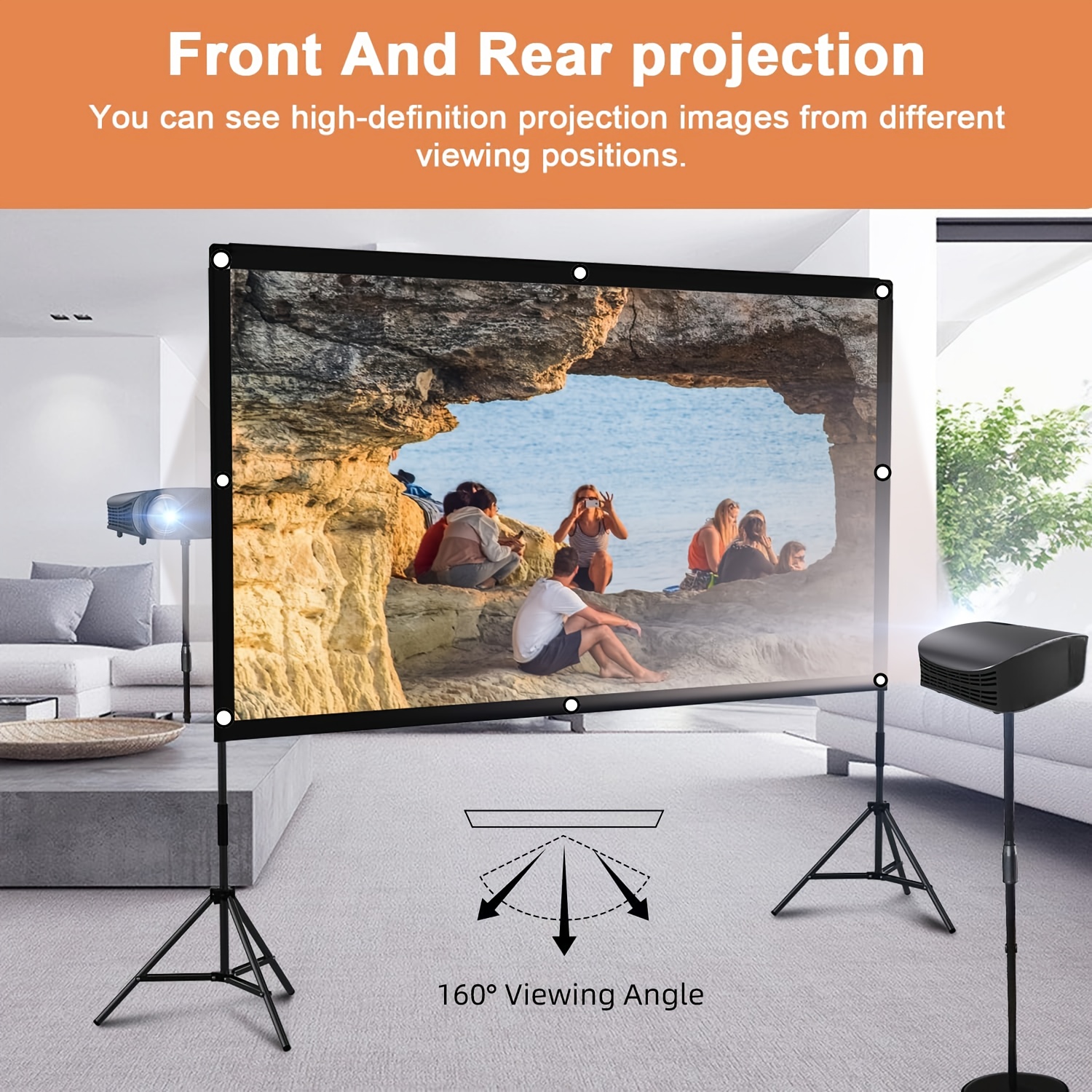 projector screen stand set 120 portable foldable indoor Temu New
