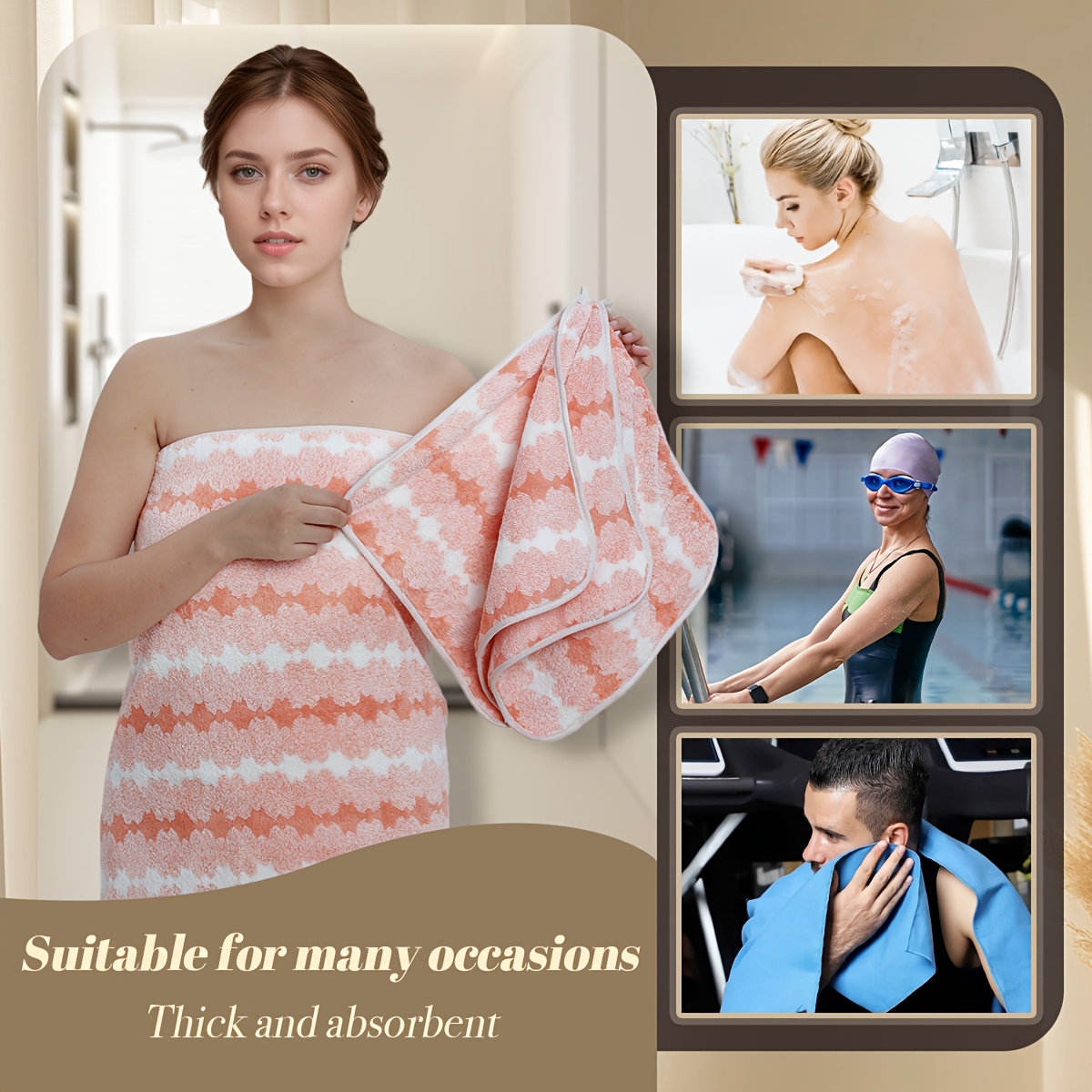 1pc extra large bath towel for woman ultra soft ultra absorbent quick drying wash cloths