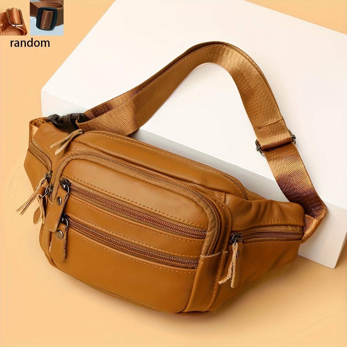 マルチポケットウエストバッグ ブラウン