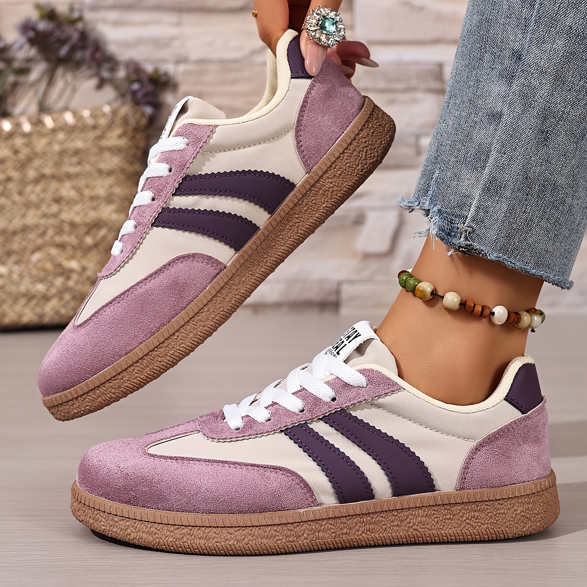 womens fashion new lace up striped comfortable   wear casual athletic outdoor hiking outing trendy beautiful womens casual athletic shoes women shoes sneakers 9