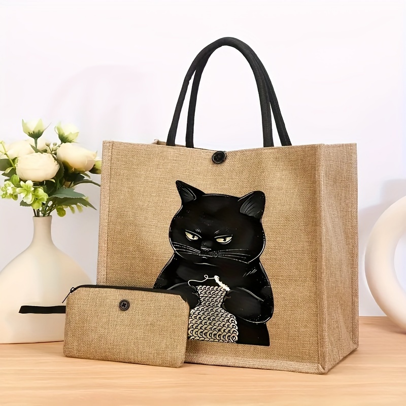 

Cat Tote Bag Set Purse, Shoulder , , For , , -to-, Or (2pcs Set)