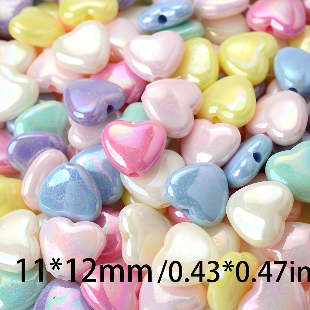 Image of 50pcs 11*12mm Acrylic Shiny Colorful Loose Spacer Bead For Jewelry Making Bracelets Necklaces Crafts