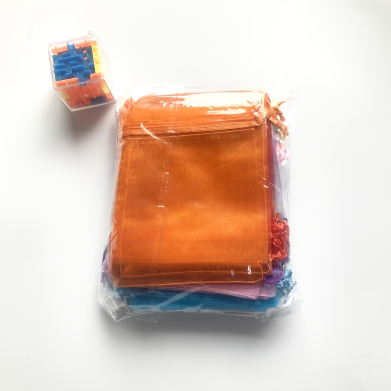 TEMU Regalo /Lui 50 pezzi Sacchetti a Rete Trasparenti Colori Misti Casuali Sacchetti a Rete con Coulisse Sacchetti per Confezioni Regalo Sacchetti