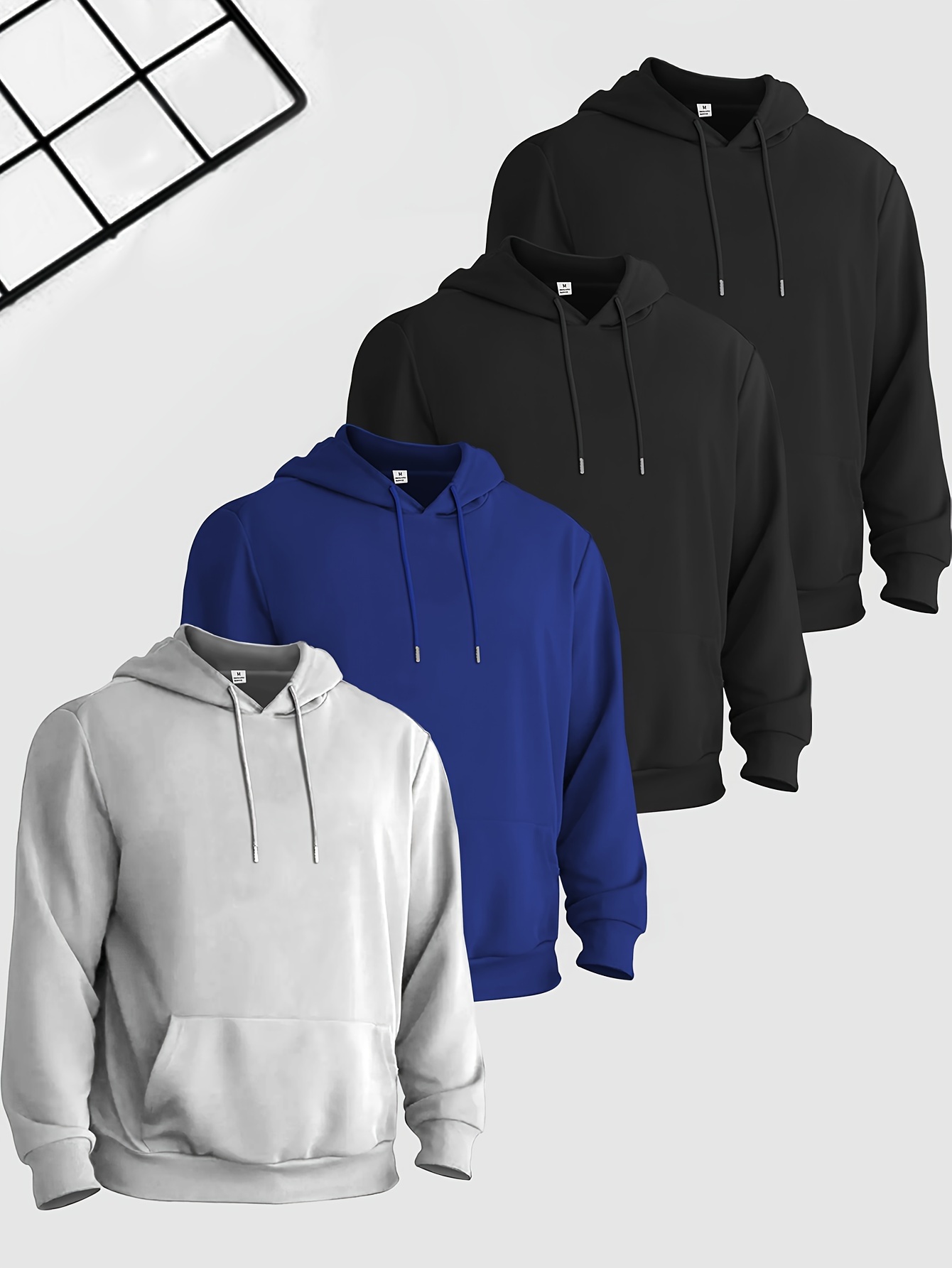 Four-Piece Set of Solid Color Hoodies in European And American Style