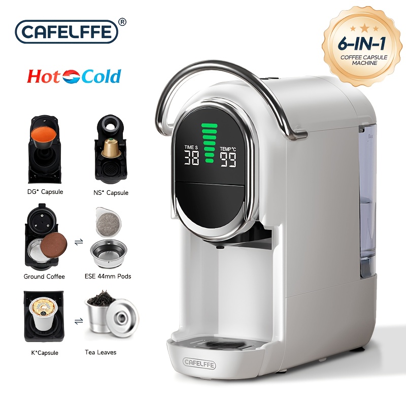 TEMU Macchina da caff癡 a capsule CAFELFFE aggiornata 6-in-1/4-in-1/ | Macchina da caff癡 portatile | Macchina da caff癡 | Macchina per espresso |