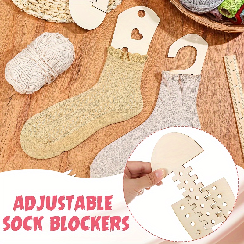 

1pc Wooden Sock Blocker - Adjustable Knitting & Crochet Tool For Perfectly Shaped Socks, Diy Crafting Accessory