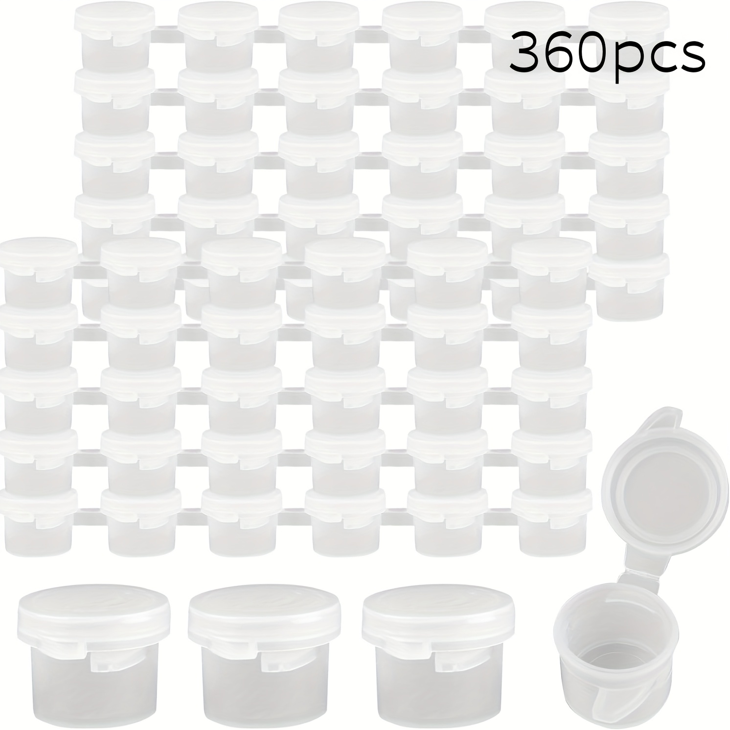 TEMU 360 / 600 Cups With Lids - Mini Paint Can Containers For Art And Craft Storage, Quick Sealing, Easy Opening Design - 0.1 Oz Capacity