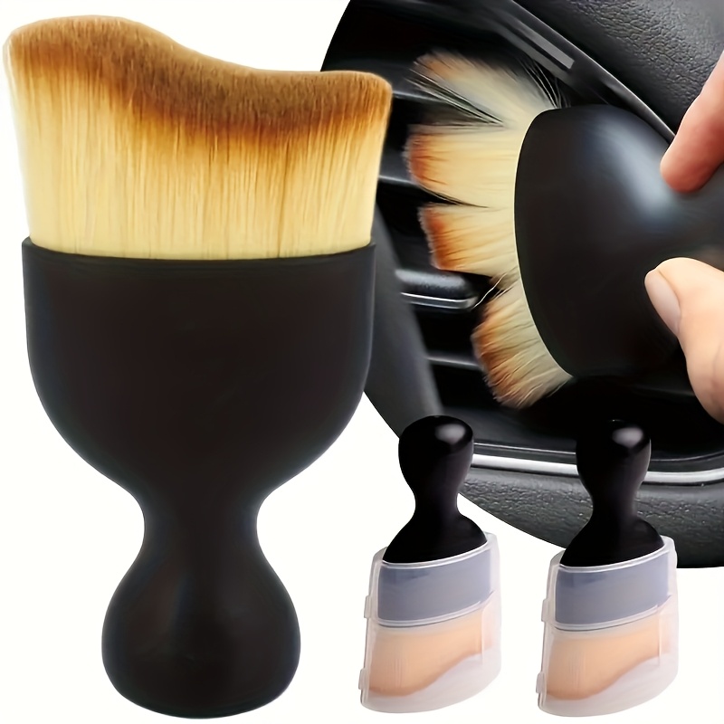 1pc Advanced Multi-function car Detail Cleaning brush with cover - ultra-soft bristles, gentle cleaning, multi-function car interior dust tool, deep cleaning hard-to-reach areas, essential car care accessories