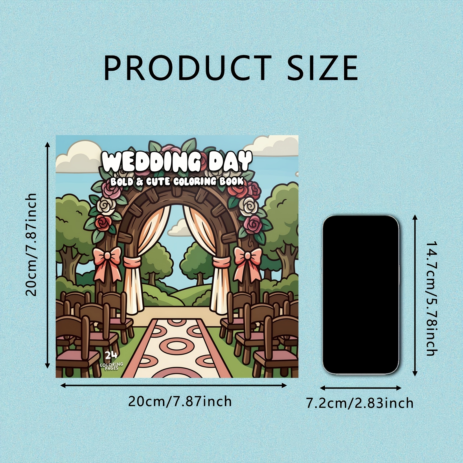 TEMU 7.87x7.87 Inch Upgraded Wedding-themed Coloring Book, Depicting , Is The Perfect Ideal Gift For Valentine's Day, Mother's Day, Thanksgiving,