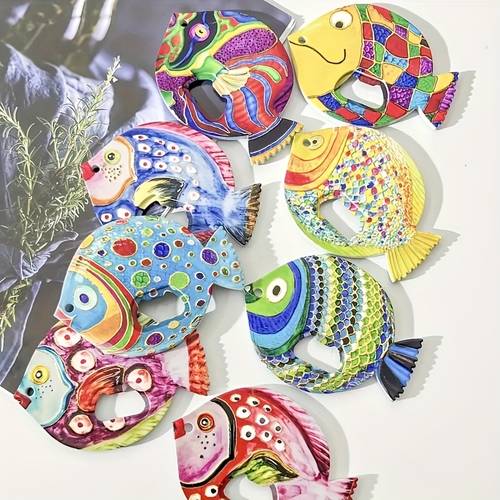 shaped bottle opener multicolor floral and geometric patterns durable plastic ideal for kitchen and dining decor with fridge magnet feature perfect easter gift decorative bottle opener vibrant pattern decorative