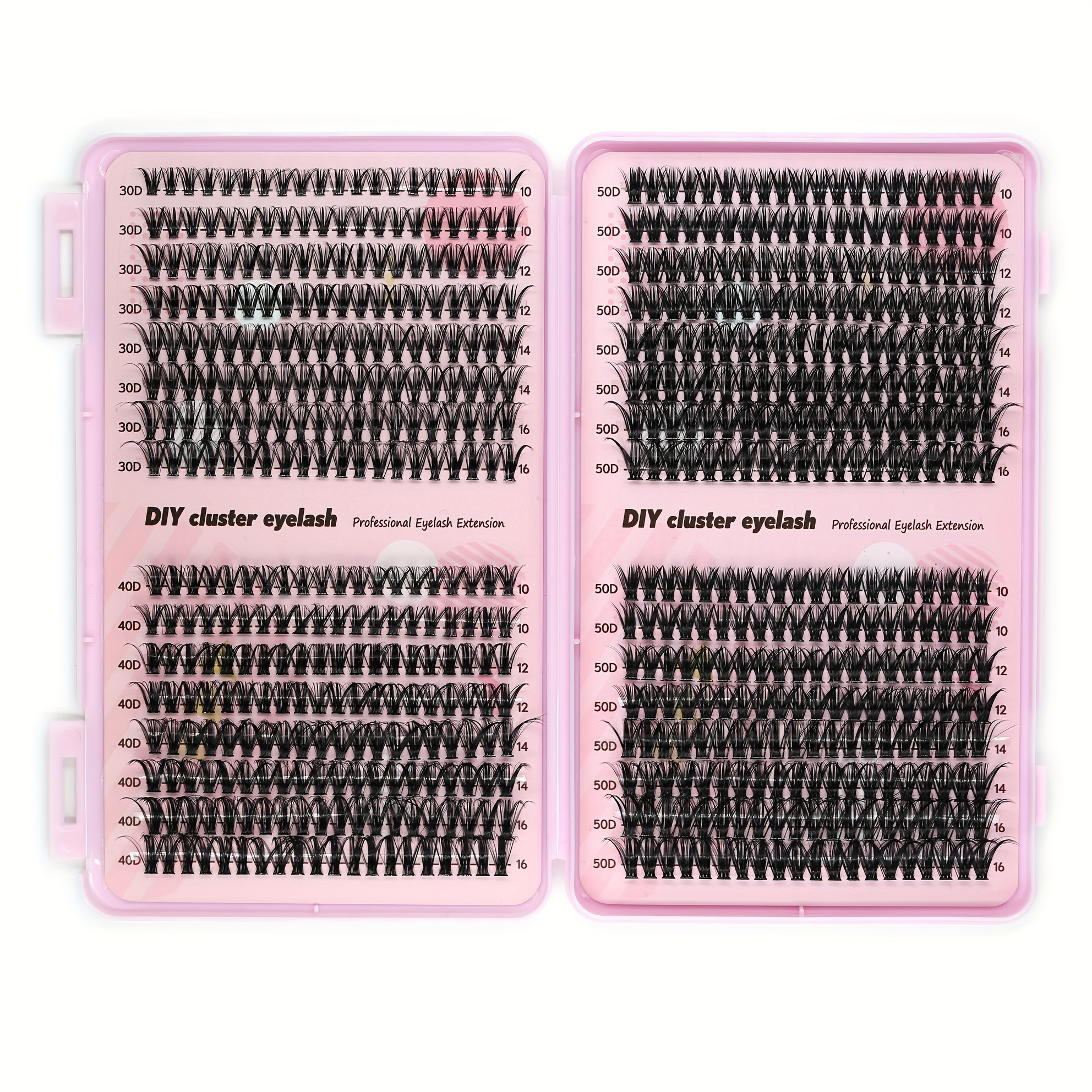 

640pcs 4 Style Cluster Lashes Individual Lashes Clusters Diy Wispy Fluffy Lash Extension Kit Reusable False Eyelashes Natural Look Mix 10/12/14/16mm
