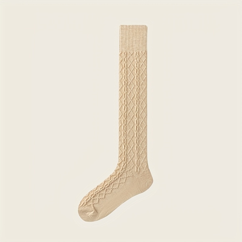 TEMU 1 Par de Calcetines de Pantorrilla para Mujer, Moda /Otoño, Calcetines Largos, Suaves y Cómodos, Estilo JK, Estilo Y2K, Elasticidad, Calcetines