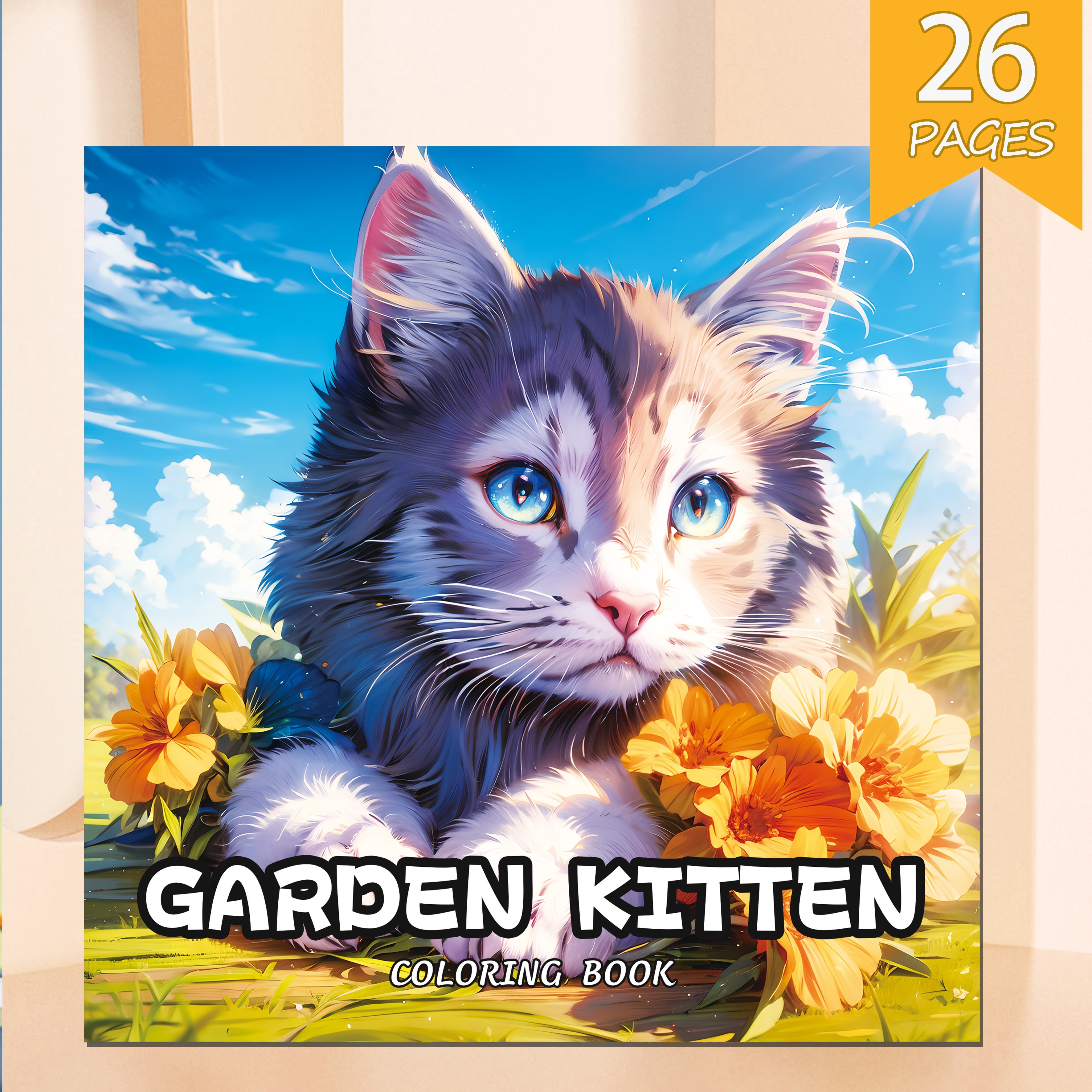 

Garden Kitten Adult Coloring Book: 26-page Paper Art Pad, Single-sided Prints, 7.9x7.9 Inch - Watercolor Painting For 14+, Perfect Gift For Holidays And Parties