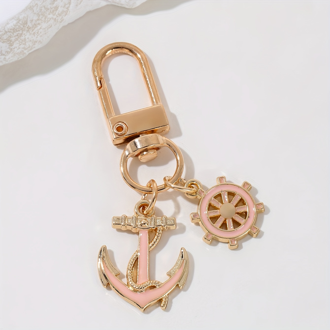 E-shop 1/4 Stück Anker Schlüsselanhänger Kompass Vintage Nautischer Segelboot Schlüsselring Anhänger