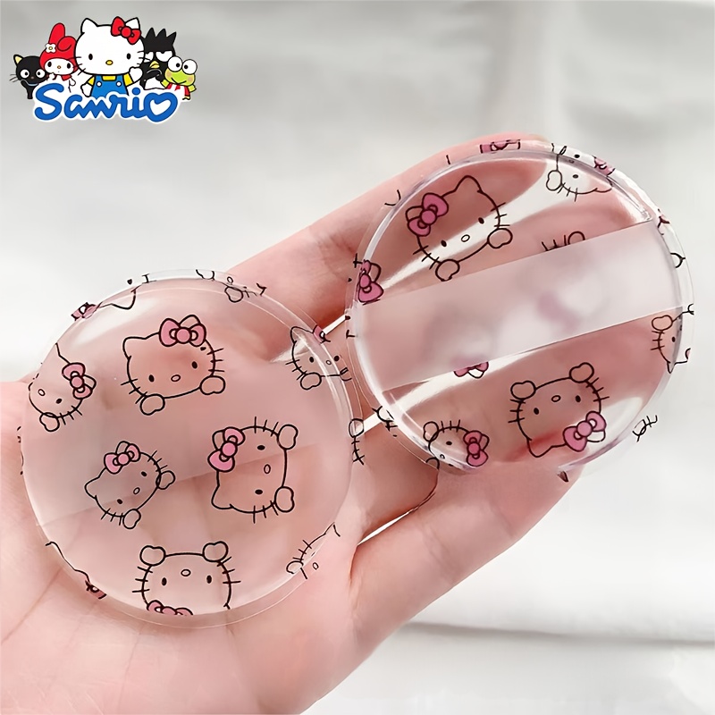 Image of Hello Kitty Transparent Soft Silicone Makeup Sponge - Hypoallergenic For Bb Cream And Foundation, Easy To Clean, Non-absorbent, Tool, For Travel, Easter Gift For Women, Mother's Day Gift
