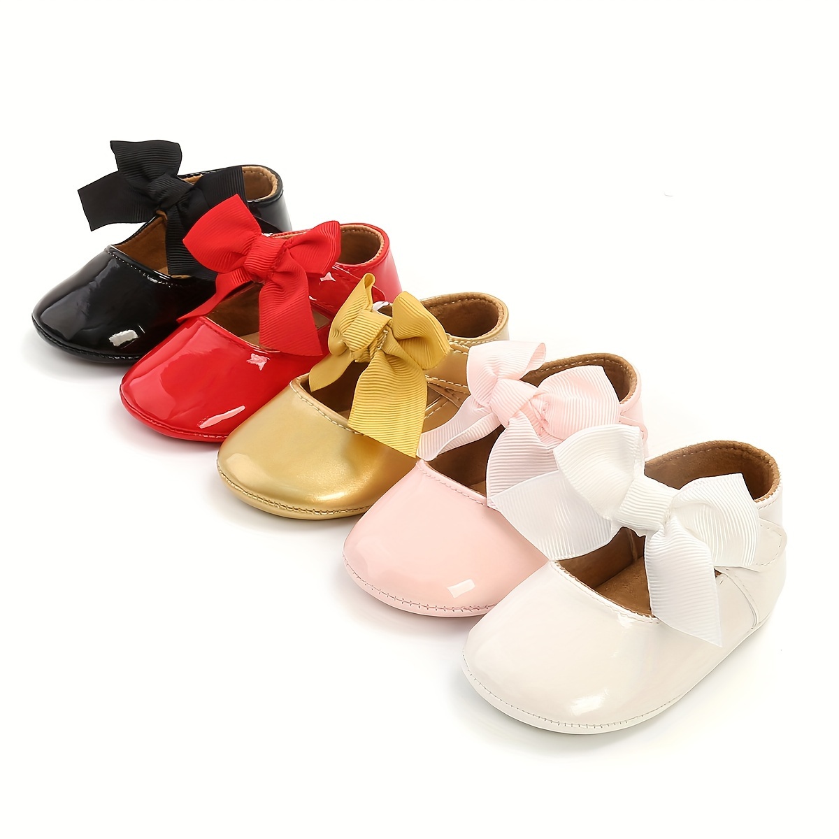 

Trendy Cute Solid Color Bowknot Decor Jane Shoes For Baby Girls, Lightweight Non-slip Walking Shoes For Spring And Autumn