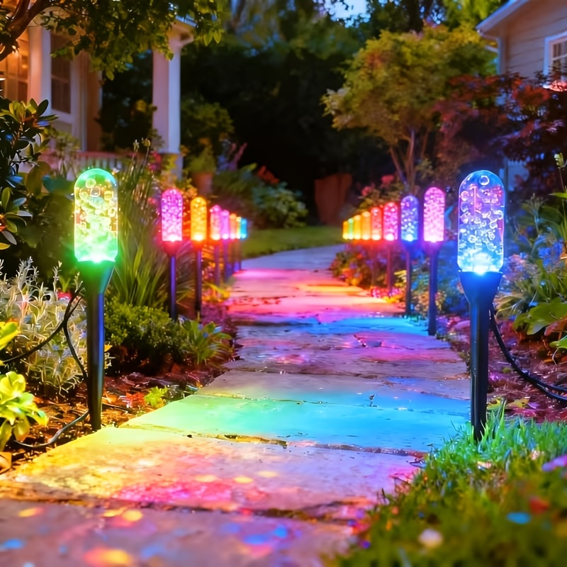 20 10pcs solar garden   outdoor lawn lights with 8 lighting   daytime auto off night on multicolor semi flush mount crystal  
