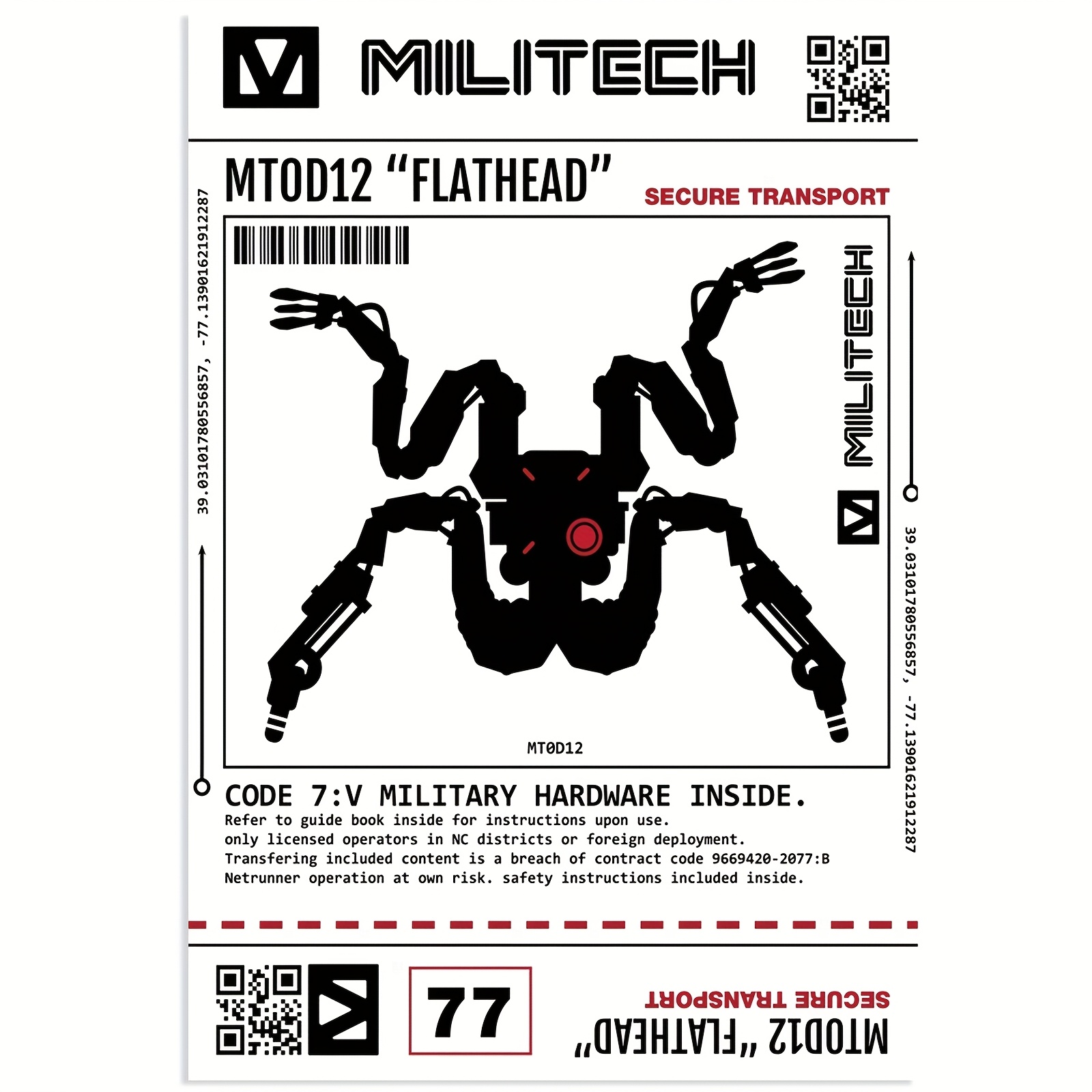 TEMU 2d Flat, 1pc Frameless Cyberpunk Flathead Robot Poster | Futuristic Canvas Wall Art 30.48x45.72 Cm, High-quality Durable Print For Bedroom,