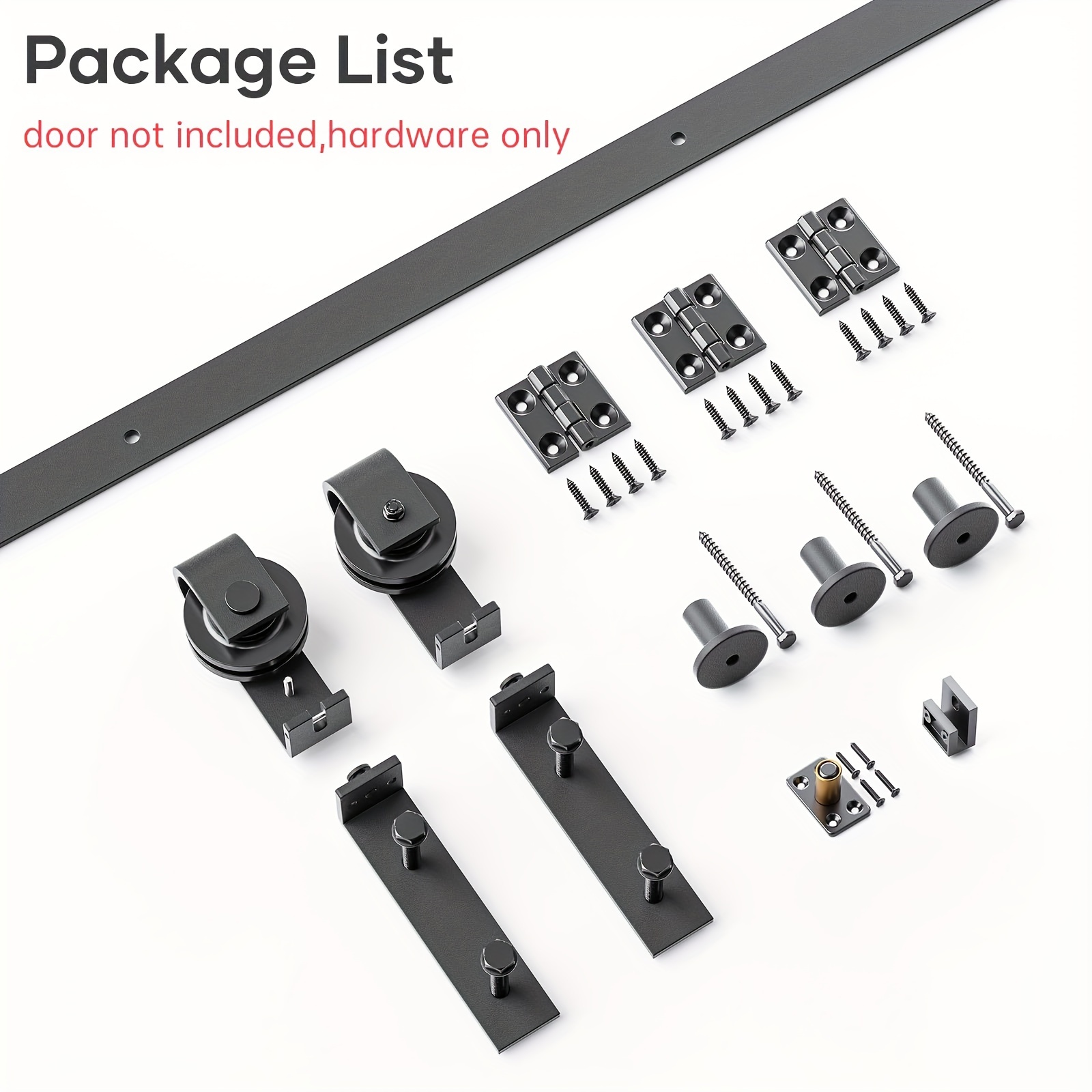 Kit De Riel Corredizo Para Puertas De Armario - 3 Carriles, Plateado, Ajustable Hasta 2.3 Metros