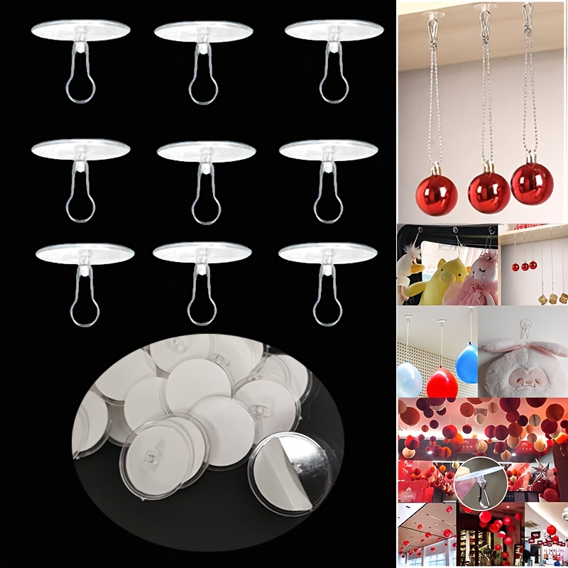 40/80/120 Invisible Transparent Disc Hooks | Strong Self-adhesive, Non-perforated, Seamless Suspension For Christmas And Halloween Decorative Accessories, Utility Hooks
