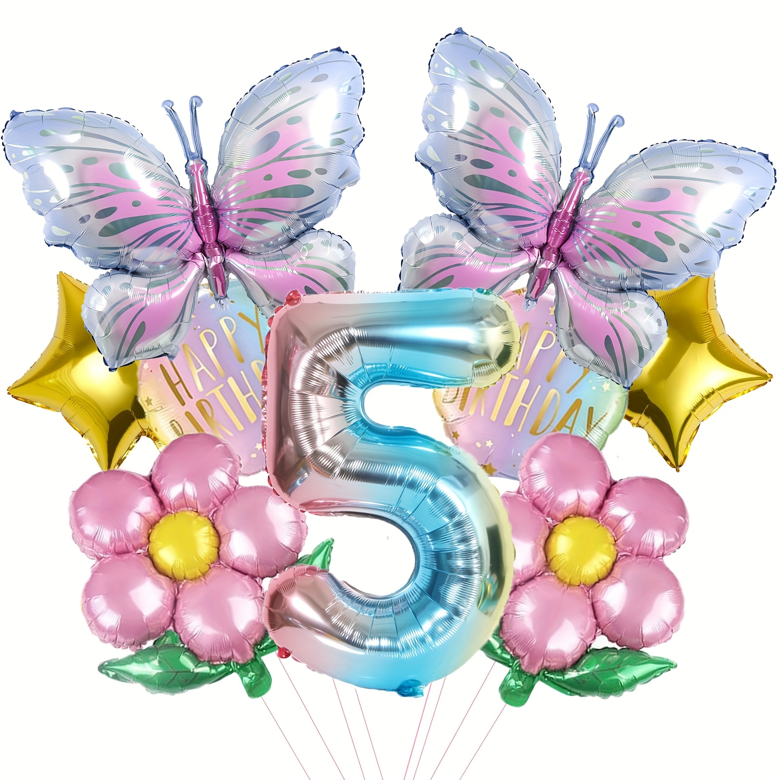 Image of A Set Of 9 Balloons Featuring Numbers , Perfect For Decorating Birthday Parties., For Halloween, Christmas