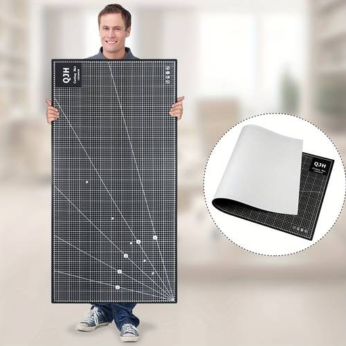 1 stück hochwertiges grau-schwarzes zweifarbiges schneidwerkzeug, 0,12 zoll dickes doppelseitiges pvc-matte für manuelle nutzung, diy-schneidunterlage für papierbasteln/ledergravur/kleidungsschneiderei, größe 47,24x23,62 zoll