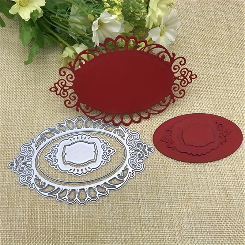 

A Lace Flower Frame In Golden Color, Suitable For Cutting Diy Scrapbook Album Pressed Flower Paper Cards Decoration Crafts.