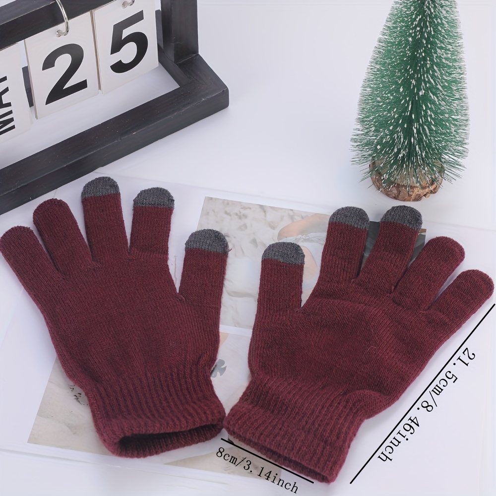 5pcs Universal Touchscreen Ski Gloves for Outdoor Activities