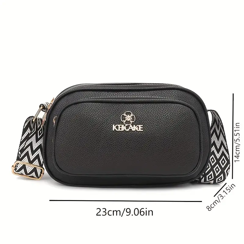 an elegant and versatile small square bag for women a49 made of pu material shoulder bag reading bag mobile phone bag three zippers three storage can store mobile phones wallets coin purses etc suitable for etc details 2