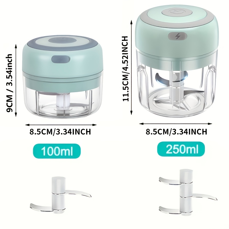 usb powered electric food chopper with   chopping portable cordless design safety switch   heavy duty stainless steel blades for garlic nuts vegetables fruits meat ideal for home kitchen travel camping   gadget kitchen appliance   durable construction   Product details 1