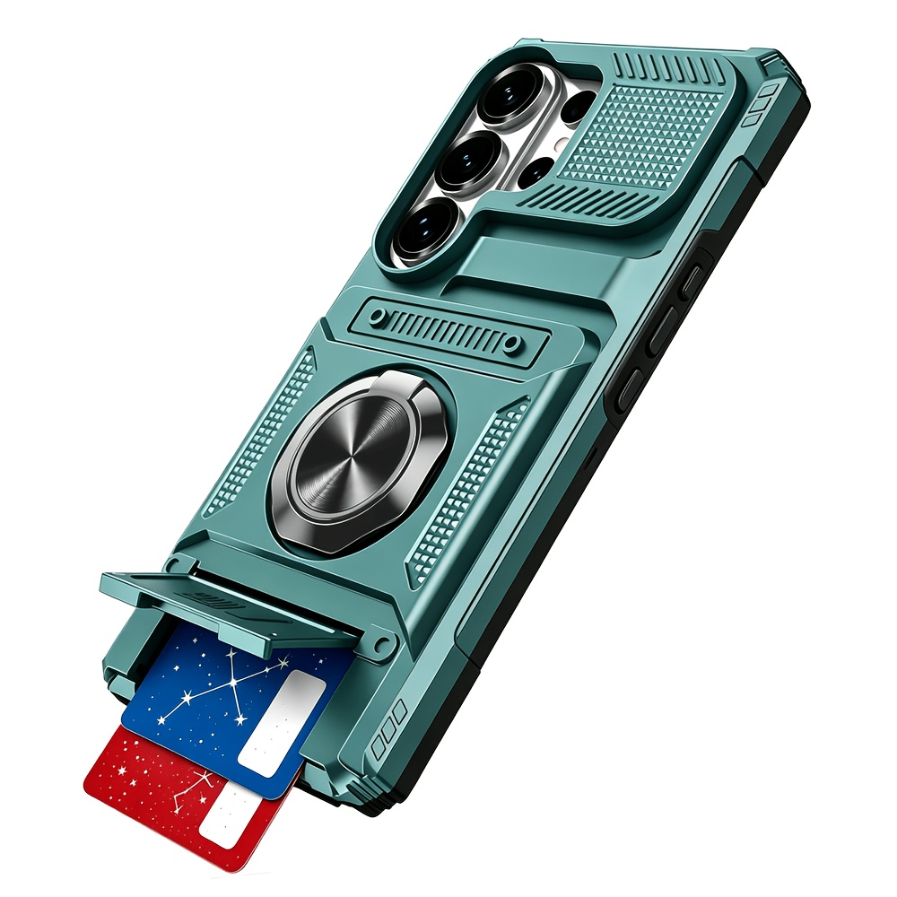 TEMU Phone Case: Antifall Heavy Hard Case With Card Slot And Stand For Galaxy S26 Ultra S26 Fe S25 Ultra S24 Ultra A18 A17 A57