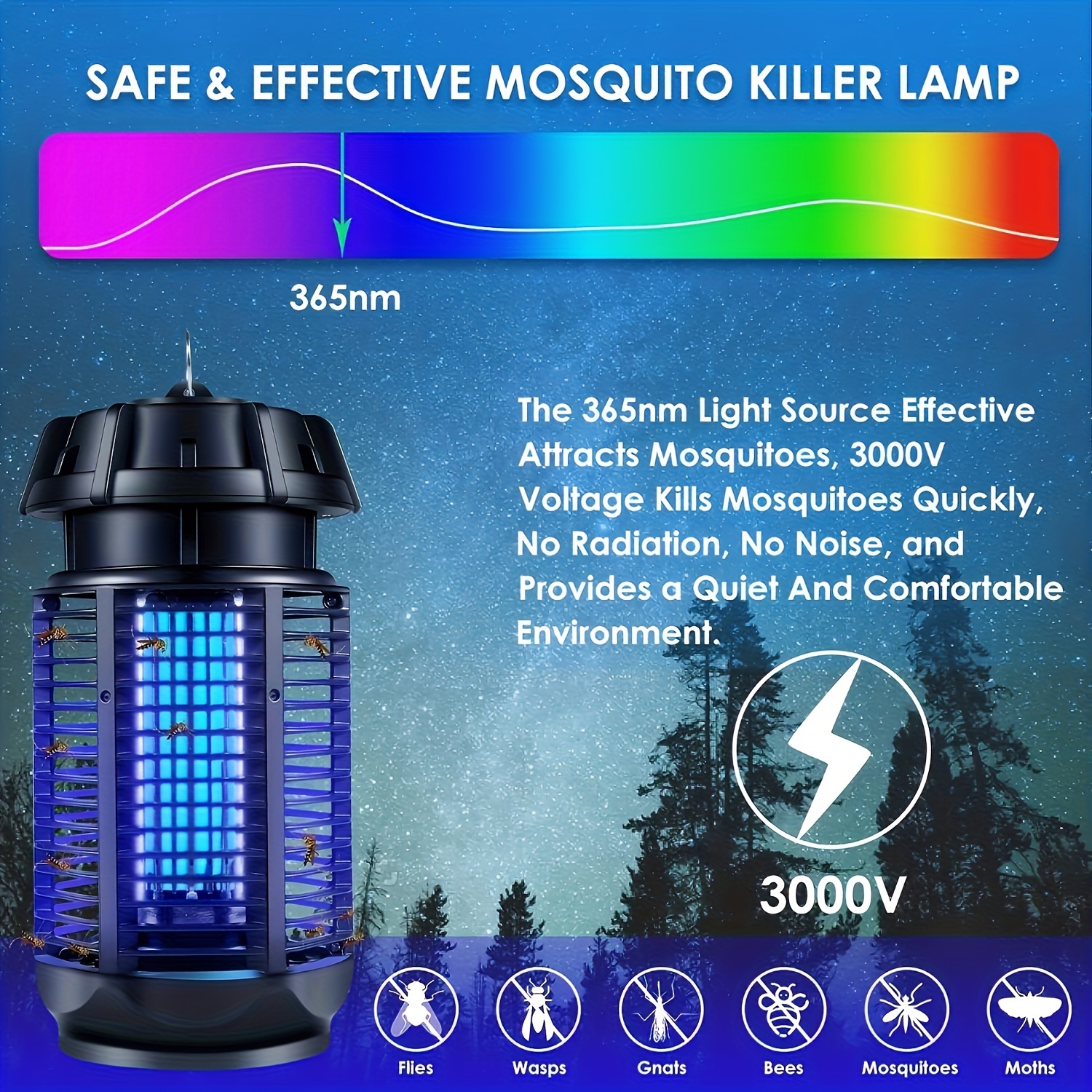 Mosquito Killer Electric Mosquito Killer Lamp Uv Light Bug - Temu