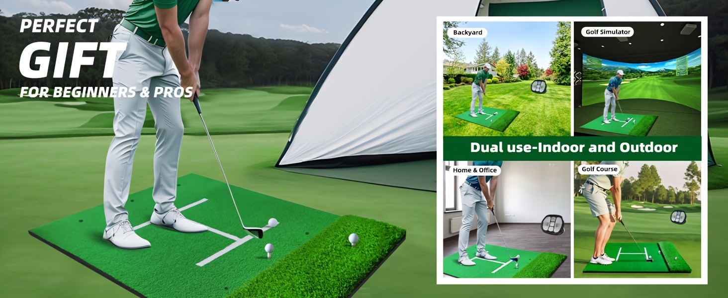 golf hitting mat golf practice mat for indoor outdoor thickened   mat with pp grass includes golf ball golf tee impact   mat details 1