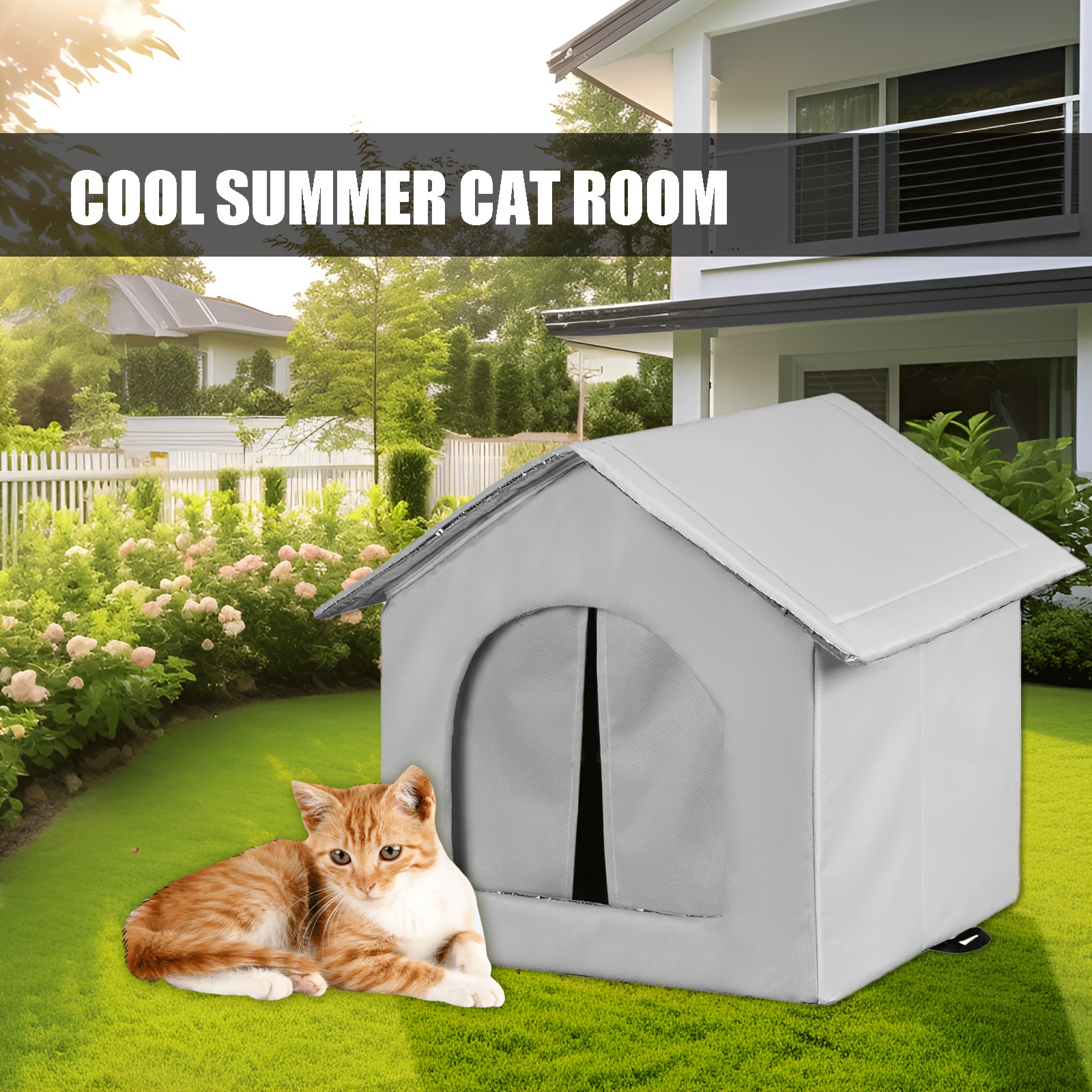 

42cm\16.53in [large Waterproof Cat Nest Shelter] Waterproof Cat Nest - Cozy, Rainproof & Bite-resistant Outdoor Shelter For Cats, Large Space Enclosed Tent