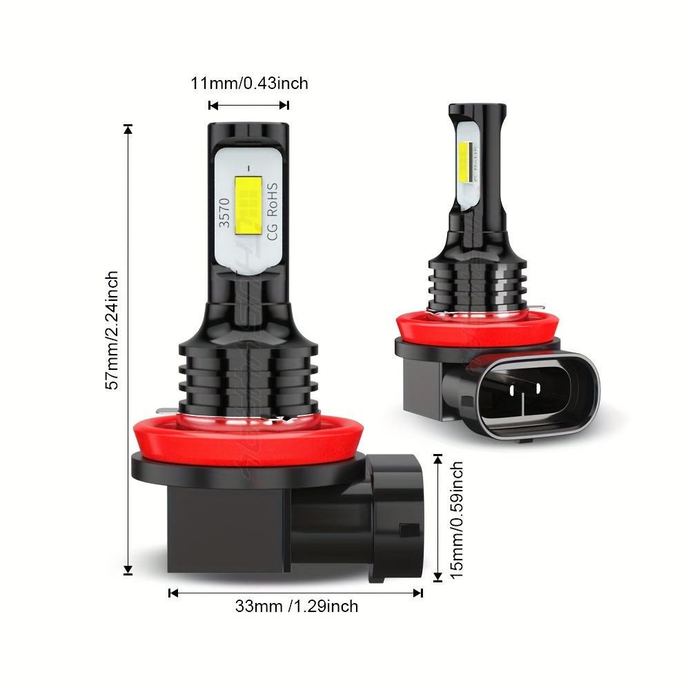 TEMU Compatible With Ford 2012-2018 Led Headlight Bulbs Bright Light Leds Front Bulb Kit, H1 H11/h9 Led Bulbs Beam And H11 Fog Lights, 6 Pcs