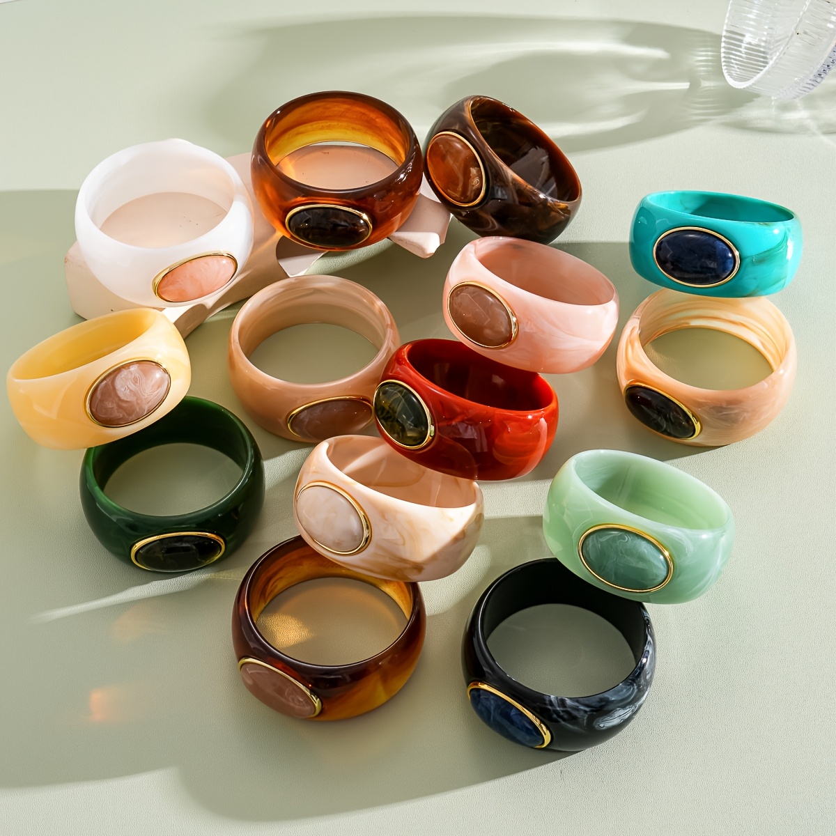 Women's Bohemian Geometric Cat-Eye Bangle, Stackable Design