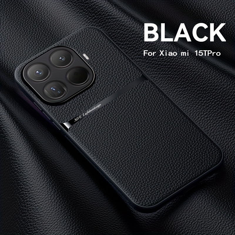 TEMU Phone Case - Compatible With For Xiaomi 15t Pro/15t, This Faux Leather Phone Case Features A Lychee Pattern On The Back. It Offers A Comfortable