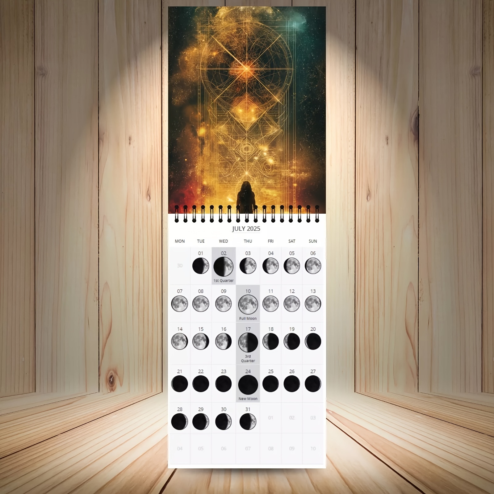 2025 2026 Spiral Calendar Moon Phases 12 month Wall Calendar Temu