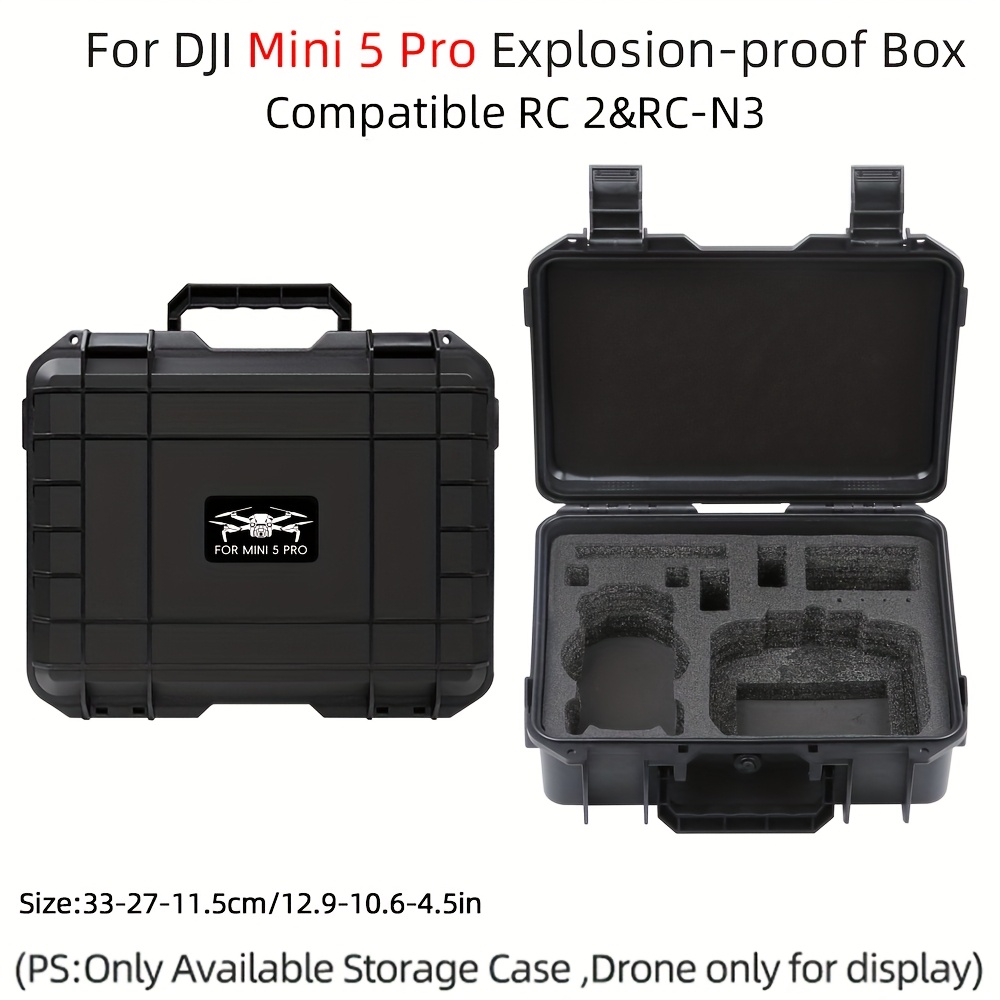 TEMU Étui de rangement portable pour 5 Pro, valise rigide de haute qualité, boîte de transport pour accessoires drone 5 Pro RC 2/RC N3