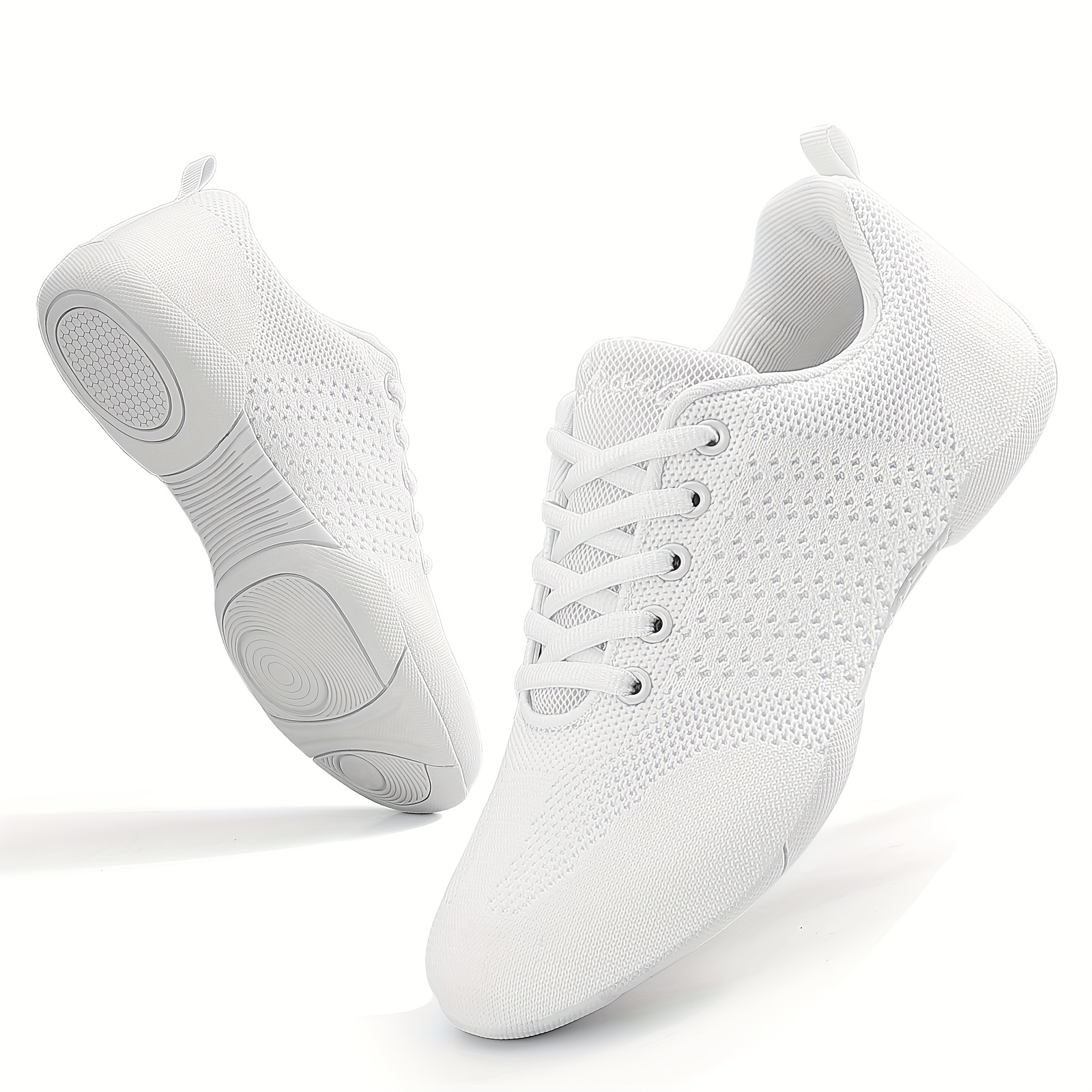 Image of [sneakers] White Cheerleading Shoes For, Breathable, Lightweight, And Slip-resistant, Featuring Shock Absorption, Suitable For Dance, Training, Tennis, And Sports