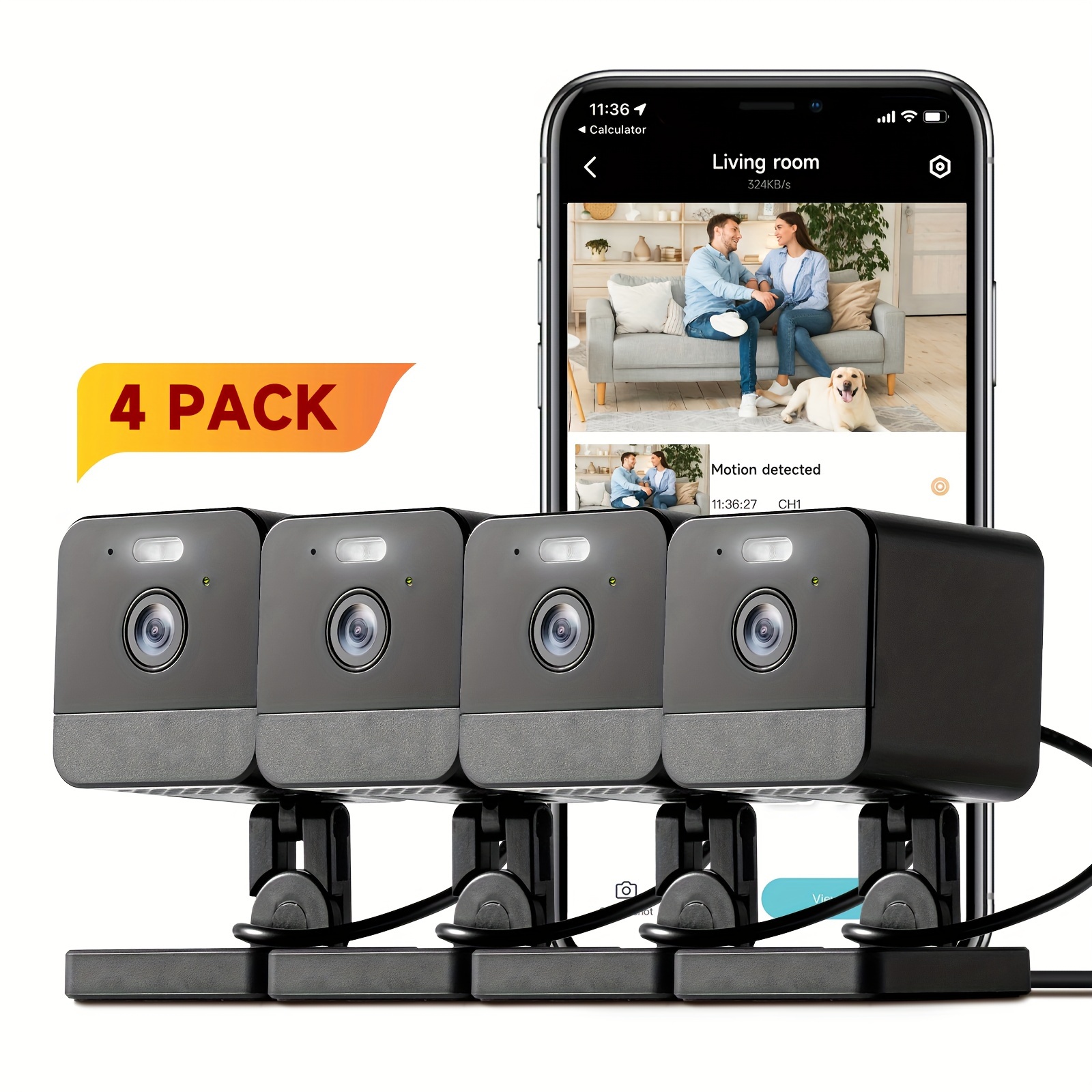 4pcs indoor camera motion detection 4g 5g Temu