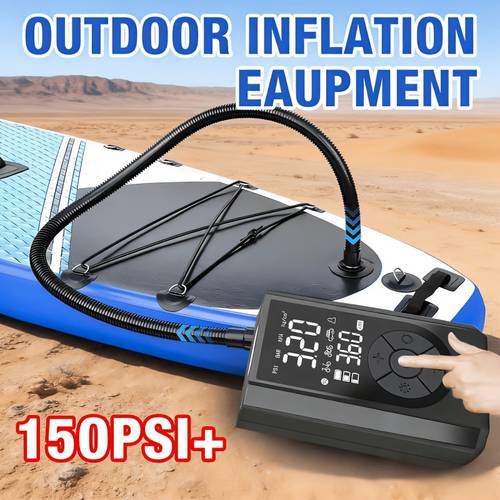 2026 portable cordless electric pump pool pump 150psi air compressor with digital pressure gauge and led light inflation equipment suitable for emergency inflation of kayaks life buoys tires etc outdoor inflation