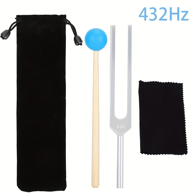 

Tuning Fork, Adjustment Fork With Silicone Hammer And Cleaning Cloth For Instrument Chakras And Yoga Meditation