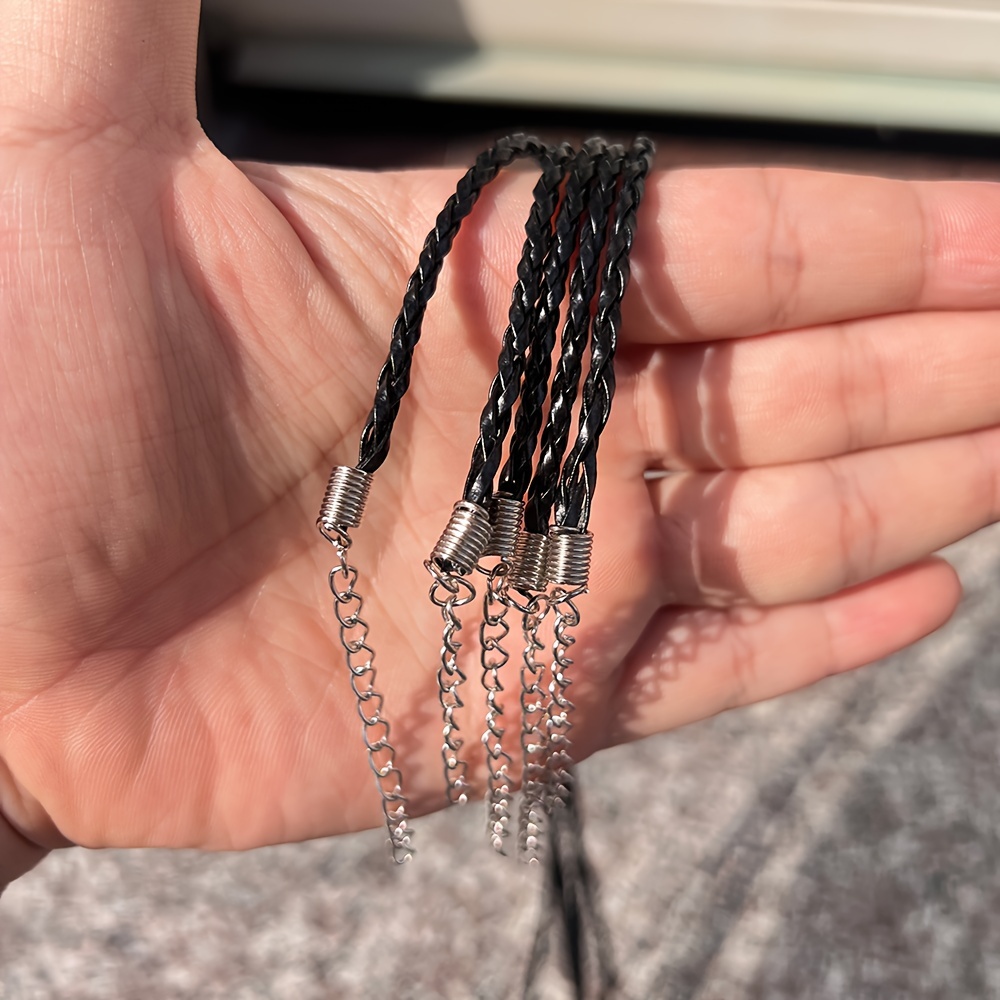 Necklace Chain Faux Leather Necklace Cord 4x Royal Blue Braided