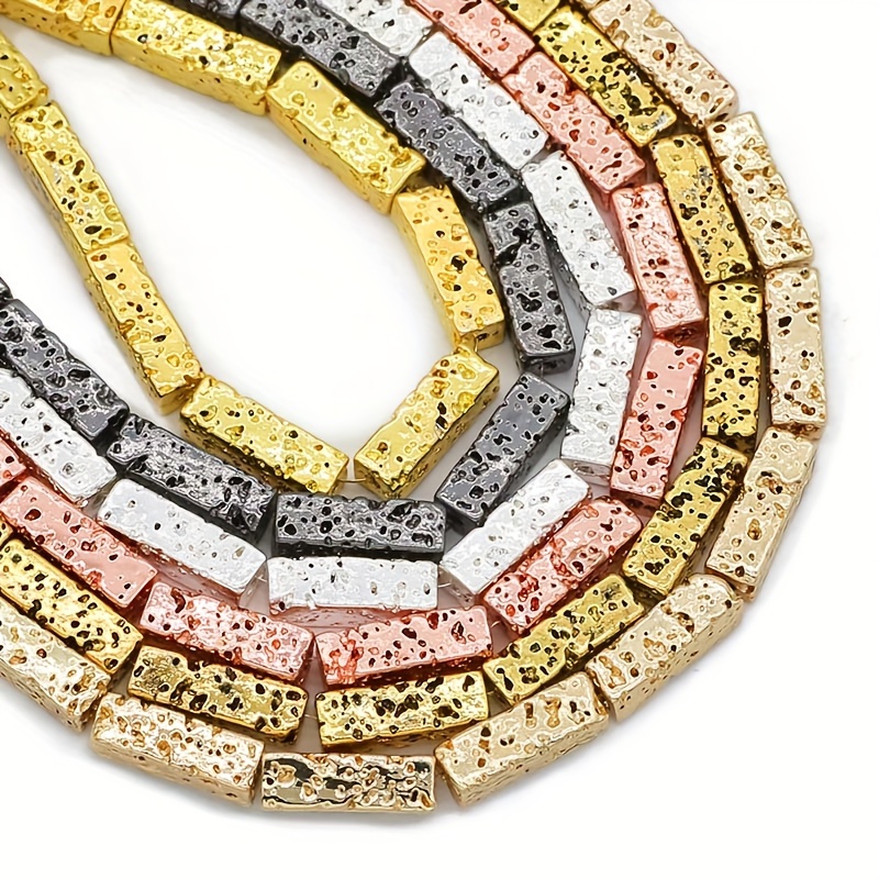 27pcs Sparkly Multicolor Rectangular Stone Spacer Beads