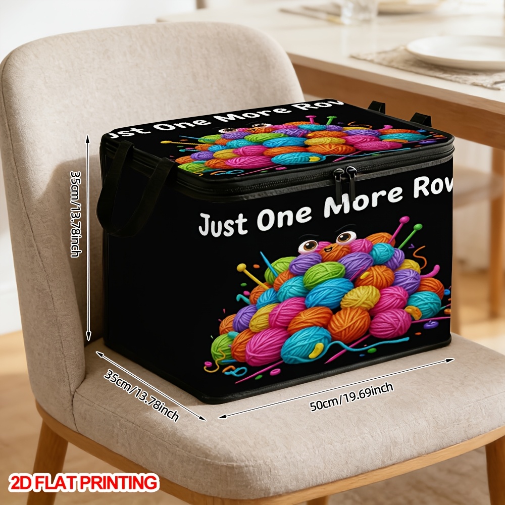 TEMU 2d Flat Printing 1pc Yarn Balls Pile Lidded Storage Bins, Soft Fabric, Clothing Cover Storage Box, Large Capacity Foldable Storage Bag Suitable