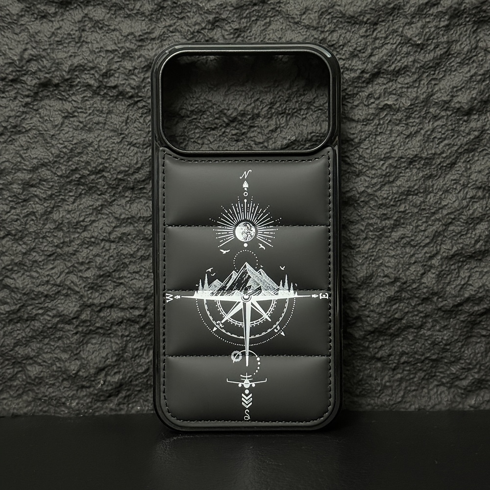 TEMU Compass Design Case For Iphone Down Jacket Design For Iphone 17 Pro Max 12 13mini 16 15 14 13 12 11 Pro Max 16e Xr Xs Max 15plus Case Fashion